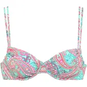 Venice beach Top de bikini aqua / albaricique / rosa / blanco