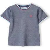 MINOTI Camiseta azul moteado / rojo