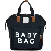 Bagmori Bolsa para pañales azul noche / marrón / blanco