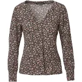 KOROSHI Blusa marrón claro / rojo / negro / blanco