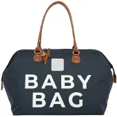 Bagmori Bolsa para pañales azul oscuro / marrón / blanco
