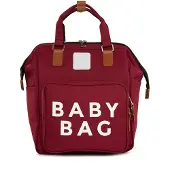 Bagmori Bolsa para pañales marrón / burdeos / blanco