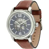 Fossil Reloj analógico 'Heritage' azul paloma / marrón / plata