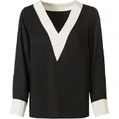 HEINE Blusa negro / blanco