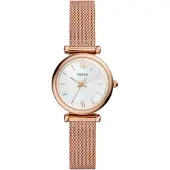 Fossil Reloj analógico oro rosa / blanco