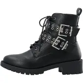 Bianco Botines con cordones 'PEARL' negro