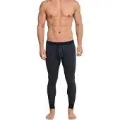 Schiesser Calzoncillo largo 'Feinripp Melange' azul oscuro / gris