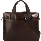Bugatti Romano Maletín Piel natural 38 cm Compartimento para el portátil marrón