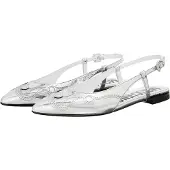 Moschino Goatskin Ballerina Silver Talla: 39 | Bailarinas Outlet | Mujer | Gris