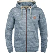 !Solid Sudadera con cremallera 'Craig' azul / marrón / blanco