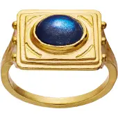 Maanesten Anillo 'ROXANNE' azul / amarillo