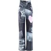 Winshape Pantalón deportivo 'CUL101C' gris / gris denim / rosa / blanco