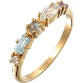 Elli PREMIUM Anillo azul claro / oro / blanco