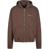 Dropsize Sudadera con cremallera marrón oscuro