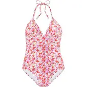 LASCANA Traje de baño beige / verde / lila / rosa / rojo / blanco