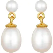 Elli PREMIUM Pendientes oro / blanco perla