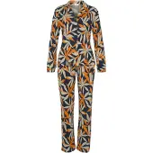 s.Oliver Pijama beige / azul oscuro / naranja