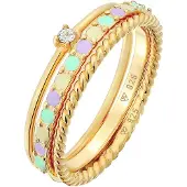 Elli Anillo amarillo claro / oro / menta / lavanda