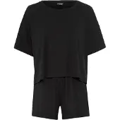 LASCANA Pijama de pantalón corto negro