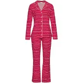 LASCANA Pijama 'XMas Dog Classic' rojo / blanco