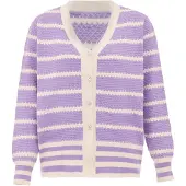 SANIKA Cárdigan crema / lila pastel