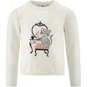 Happy girls Jersey ecru / gris / rosa / negro