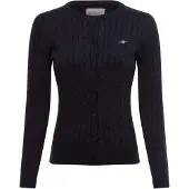 Gant para mujer. 4800103 Cárdigan De Punto De Ochos En Algodón Elástico marino (M), Casual, Manga larga, outlet 2026.