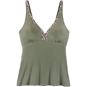 LASCANA Top de bikini 'Adelin' beige / marrón / oliva / negro