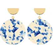 Fräulein Wunder Pendientes 'Amal' azul oscuro / azul claro / azul oscuro / oro