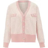 NAEMI Cárdigan rosé / altrosa / plata / blanco lana