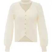 NAEMI Cárdigan blanco lana