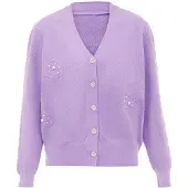 Nascita Cárdigan lavanda / blanco perla