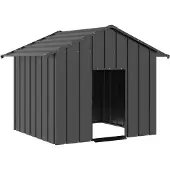 VD Home Furnishing Cabaña para perros , con techo, 131x101x102 cm, acero galvanizado