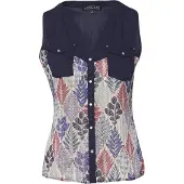 KOROSHI Blusa navy / gris / azul violaceo / rojo carmesí