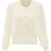 NAEMI Cárdigan blanco lana