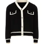 NAEMI Cárdigan negro / blanco