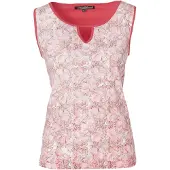 KOROSHI Top rosa oscuro / blanco