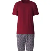 Calida Pijama corto azul oscuro / rojo carmesí / blanco
