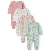 MINOTI Pijama azul pastel / coral / altrosa