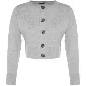 Trendyol Cárdigan gris moteado