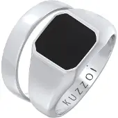 KUZZOI Anillo negro / plata