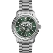 Fossil Reloj analógico 'Heritage' verde / plata