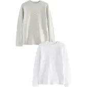 Next Camiseta térmica gris moteado / blanco
