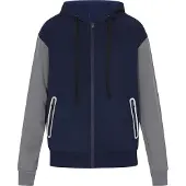 OCY Sudadera con cremallera marino / gris moteado