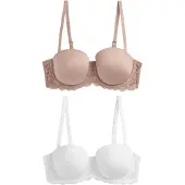 Next Sujetador beige oscuro / blanco