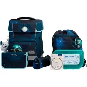 School-mood Champion Pro Juego de mochilas escolares 7 piezas azul petróleo