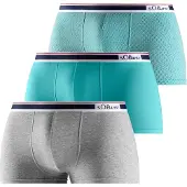 s.Oliver Calzoncillo boxer turquesa / gris moteado / blanco
