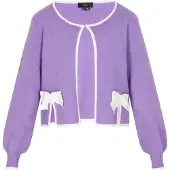 Faina Cárdigan lavanda / blanco