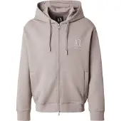 Armani Exchange para hombre. XM000371AF10818U6107 Sudadera con capucha y cremallera completa en algodón-poliéster elástico laminado gris