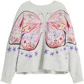 Desigual , Sudadera mariposa, Algodon, Blanco, 5/6